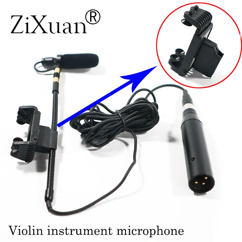 Professional Music Instrument Microphone Condenser Violin Microfone for Shure AKG Samson Wireless System XLR Mini Transmitter