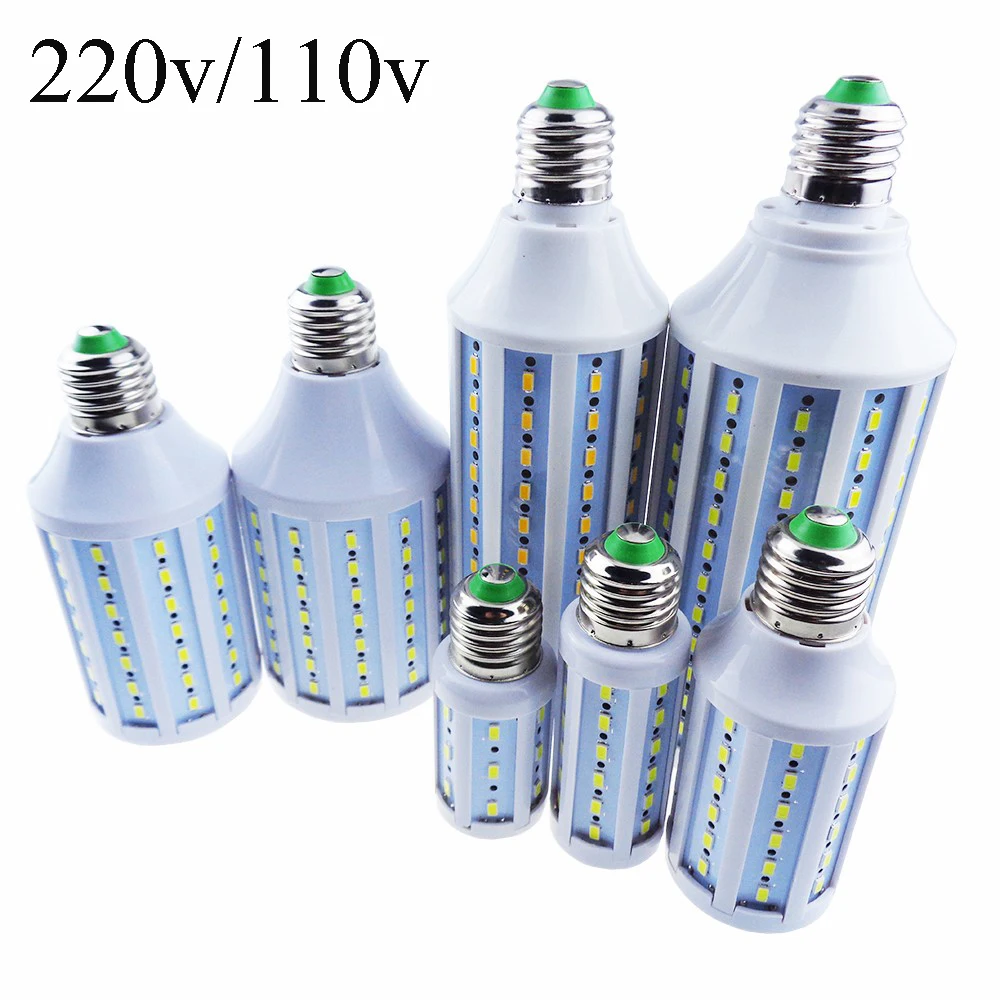 

Ultra Bright Lampada LED Corn Bulb E27 AC 220V 110V 5730 5630SMD 7w 10w 12w 15w 20w 25w 30w 40w 50w LED Maize Lamp Ampoules