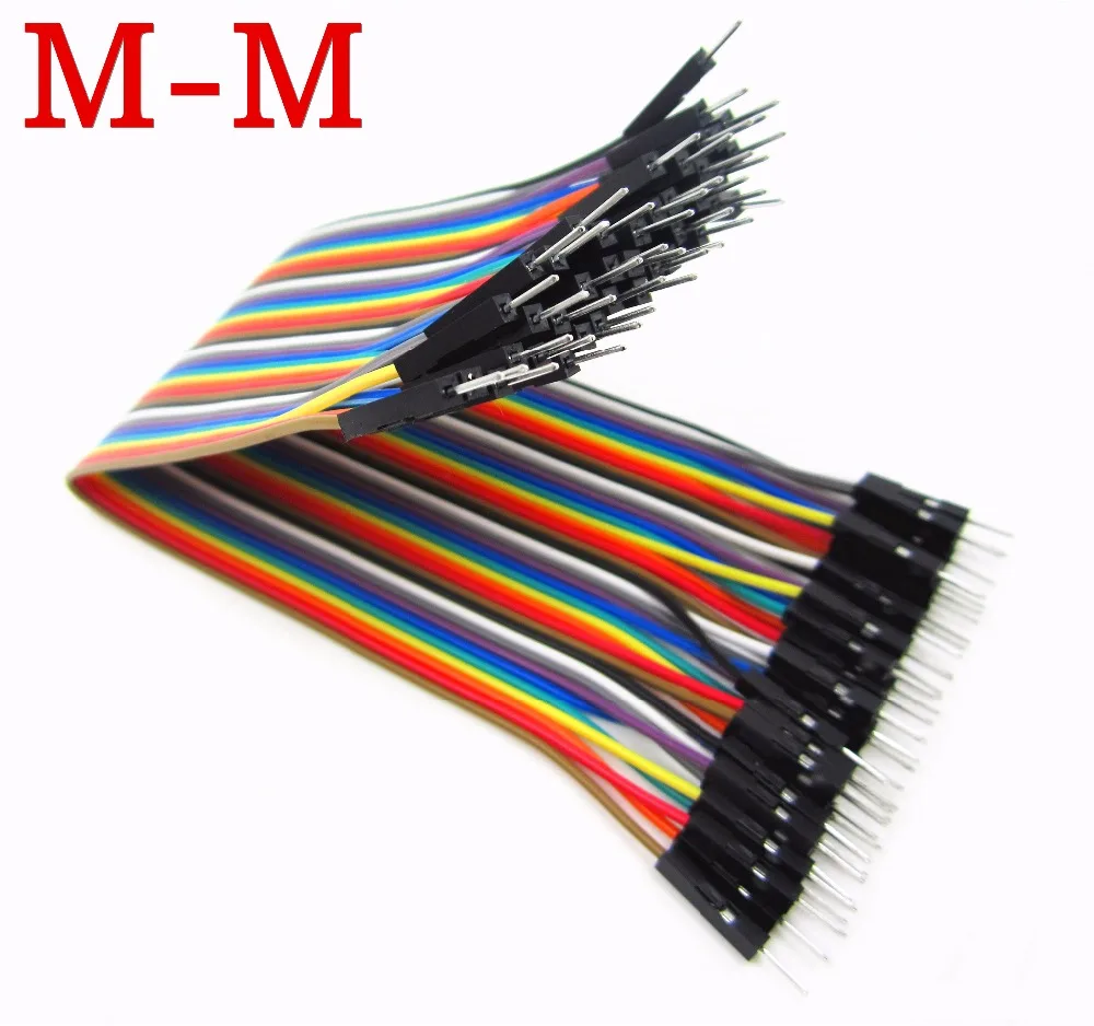 新しい40ピースで行デュポンケーブル20センチ2.54ミリメートル1ピン1 p-1 pオスジャンパーワイヤードロップシッピング