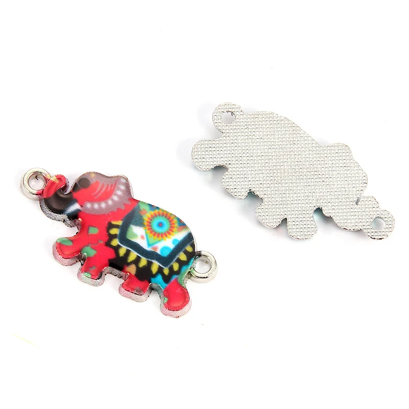 10 Pcs Random Color Lovely Cartoon Animal Elephant Unicorn Flamingo Enamel Alloy Connectors Necklace Pendant For Jewelry