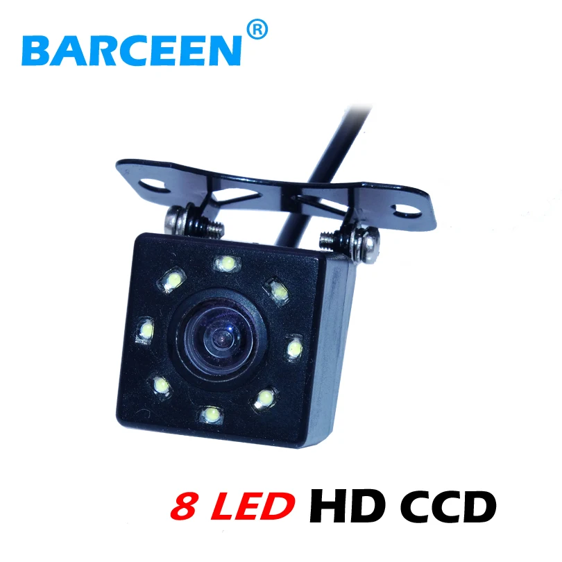 Black plastic shell materi more bright hd ccd image lens  bring 8 led car rearview camera apply for a variety of cars