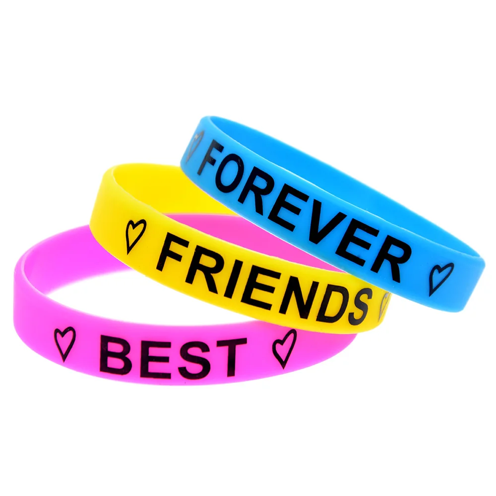 

1 PC Best Friends Forever Silicone Wristband Printed Logo