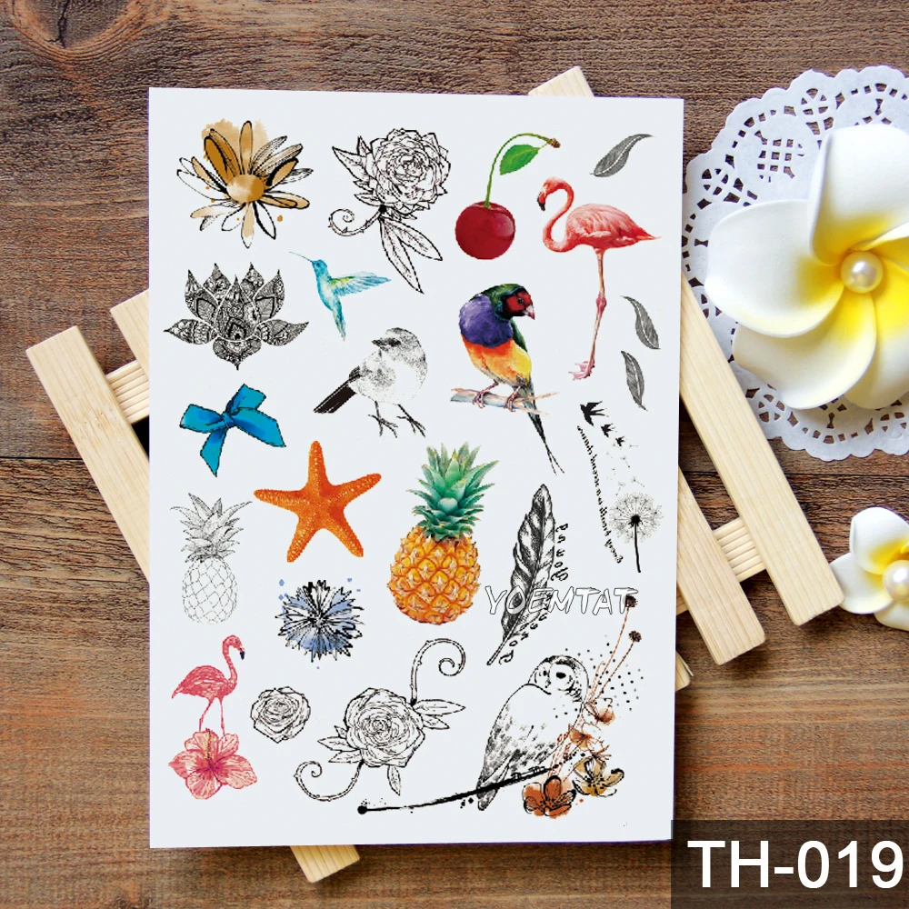 Waterproof Temporary Tattoo Sticker Watercolor Cute Little Animal Pattern Tattoo Water Transfer Body Art Fake Tattoo