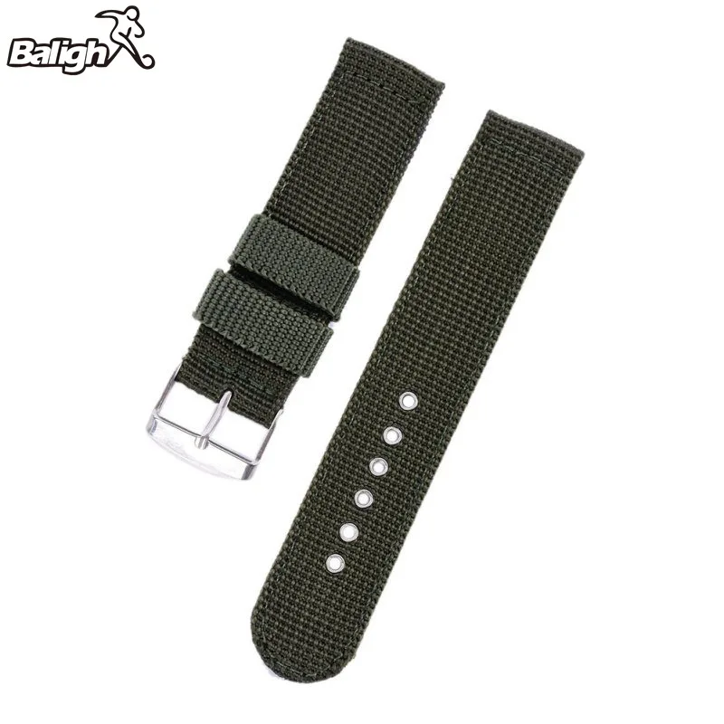 Newest Fashion Balight Military Army Nylon Fabric Canvas Wrist Watch Band Strap 18/20/22/24mm 4Color With Stainless Steel Buckle