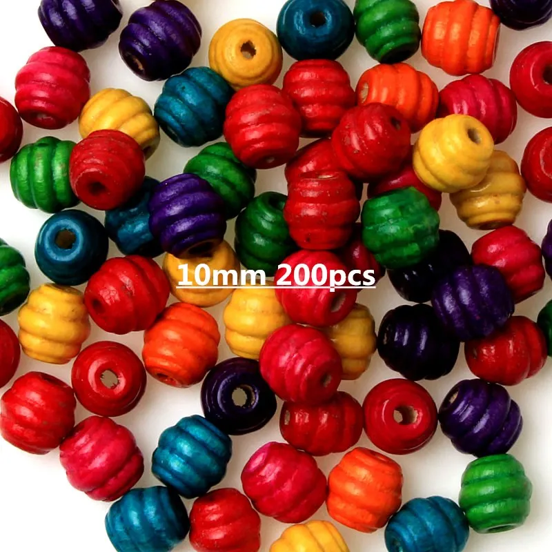 Natural Wooden Cheap Mixed Color Wood Spacer Beads For Jewelry Making Bracelet Necklace Accessories