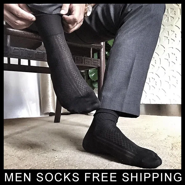 Classical Jacquard Men Sexy Sock Men's Gifts Sheer See Through Male Formal Socks Good Quality Black Navy Grey