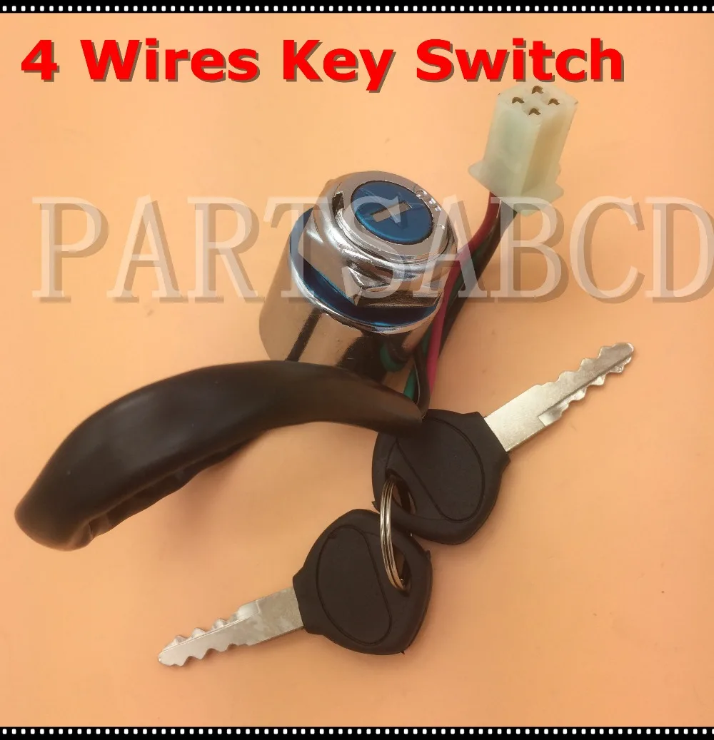 4 Wires ATV Quads Ignition Key Switch For 4 Wheeler Go Kart Motorcycles Pit Dirt Bike