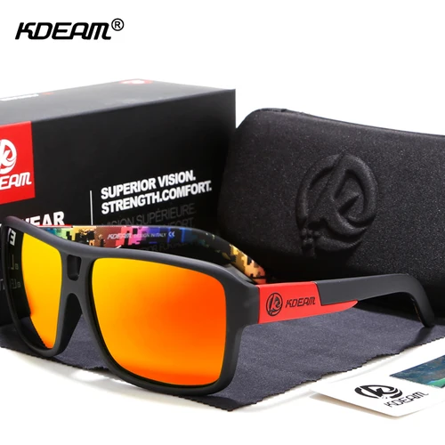 Imagen 1 del producto KDEAM-gafas de sol polarizadas estilo Jam para hombre, lentes deportivas de marca, supercalidad, incluye paquete completo