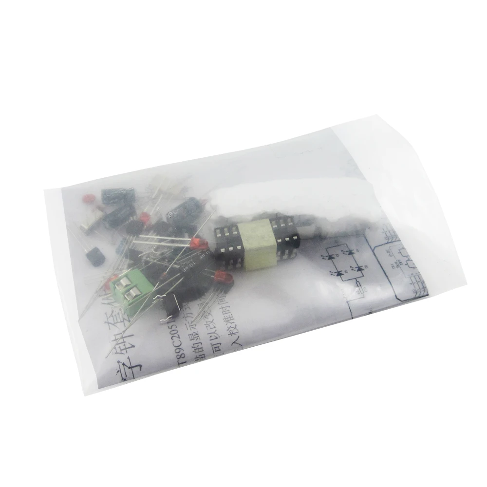 AT89C2051 ساعة إلكترونية رقمية أنبوب LED ، مجموعة DIY ، أجزاء ومكونات وحدة إلكترونية ، DC 9V - 12V