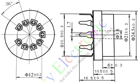 Wholesale and retail 20pc 9PIN PCB ceramics VACCUM TUBE SOCKET SAVER FOR 12AU7 12AX7B ECC83 6D58 radio free shipping