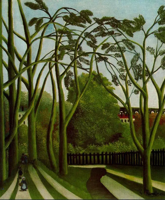 High quality Oil painting Canvas Reproductions Landscape on the Banks of the Bievre at  by Henri Rousseau painting hand painted