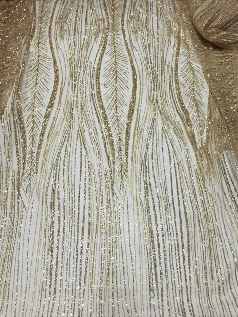 

(5yards/lot) free shipping French tulle net lace for party wedding dress SYJ-22226 gold with shinning glitter