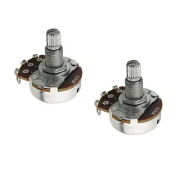 FLEOR 2pcs Big Guitar Pots Potentiometers A500K A250K B250K A500K Linear Taper/Audio Taper Potentiometer Long Split Shaft