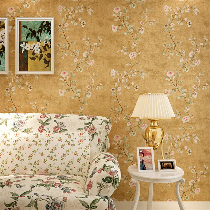 

beibehang Village Pastoral Retro Nonwovens Wallpaper Bedroom Living Room Sofa TV Wallpaper Nostalgic AB papel de parede