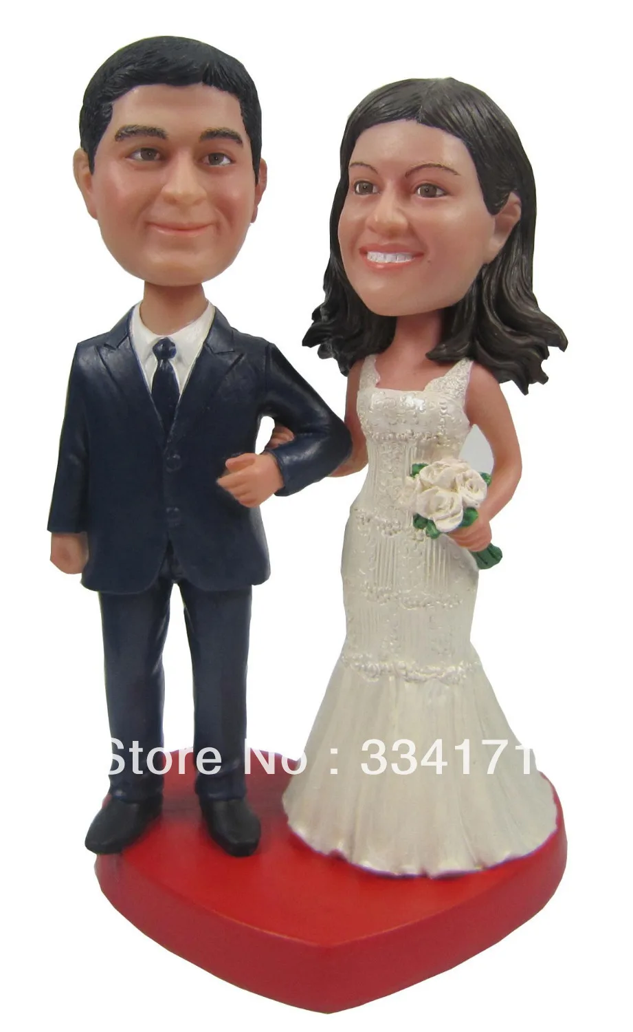 Fedex free shipping Personalized bobblehead doll bride and groom wedding gift wedding decoration polyresin