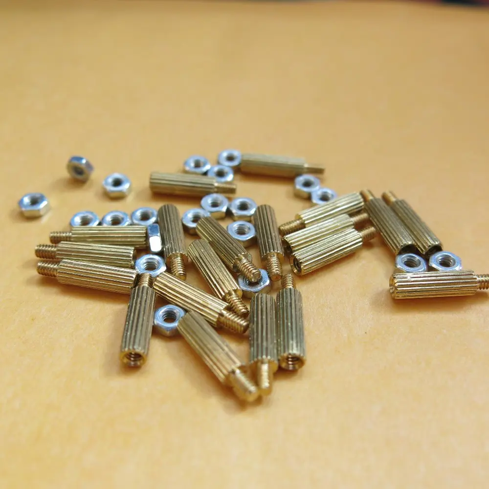 50pcs M2.0 2mm Brass Standoff Spacer support abstandshalter abstandbolzen Male-Female M2.0x20mm+3mm with Nuts