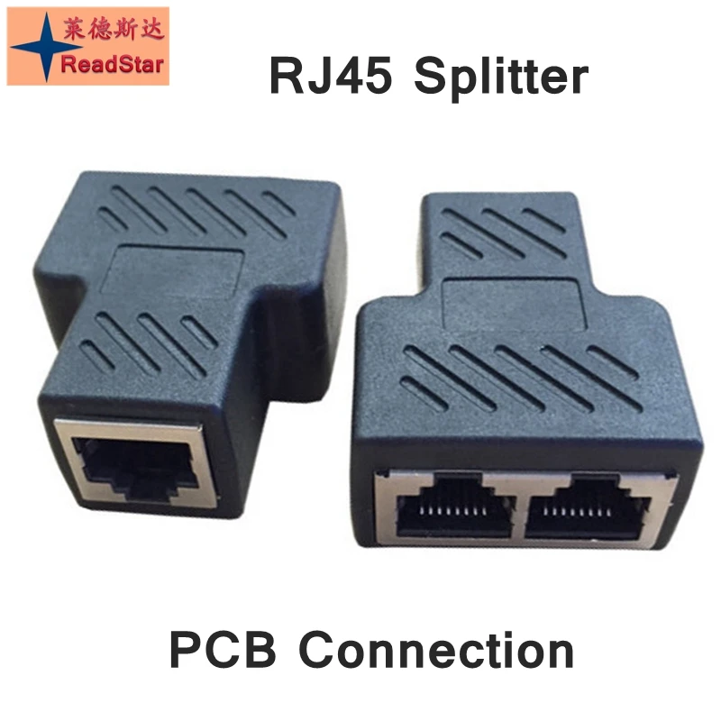

[ReadStar]20PCS/LO PCB connection ethernet cable RJ45 splitter Gold plating 1 to 2 adapter 8p8c plug female to female adapter
