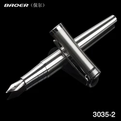 Baoer 3035 Stainless steel Fountain Pen 0.5mm Nib Iridium Point Pen The latest sales champion