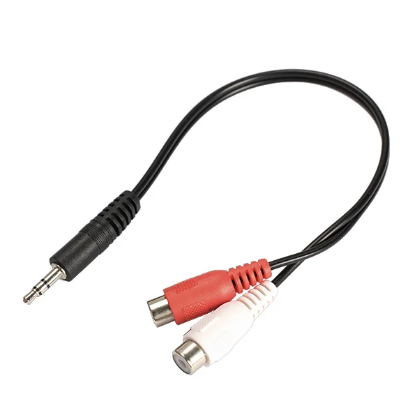 3.5 Mm Jack Male Naar 2 Rca Vrouwelijke Jack Rca Stereo Audio Kabel Converter Adapter Hoge Kwaliteit