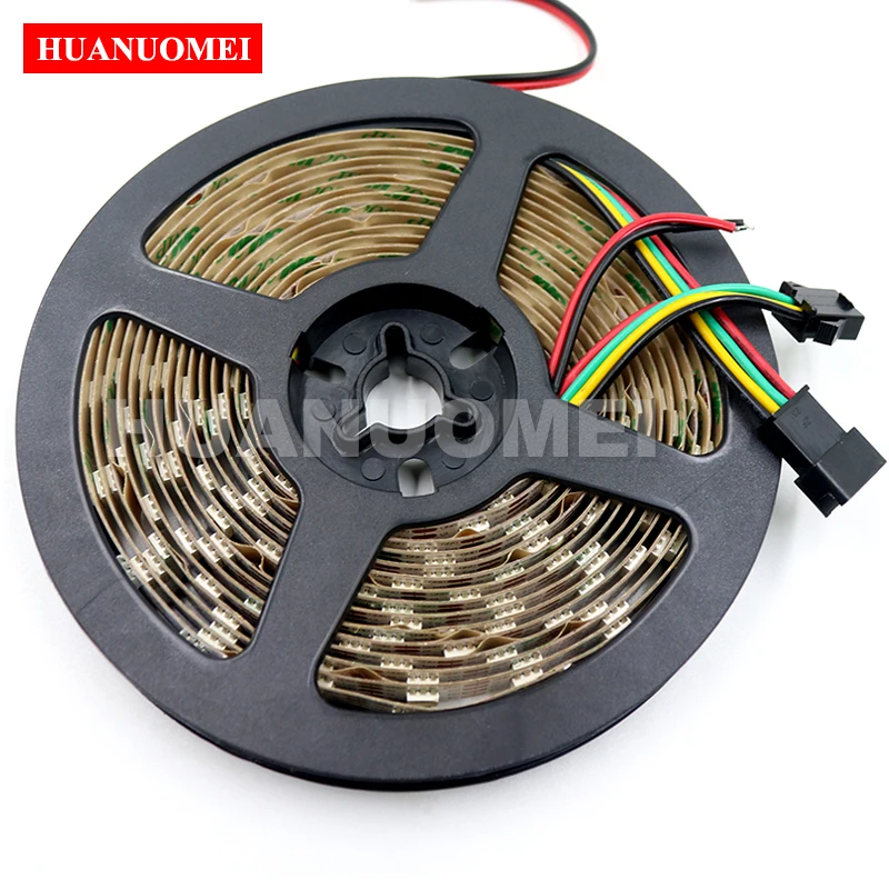 

5 м 60 светодиодов/м APA107 светодиодные пиксельные ленты RGB гибкая лента SMD 5 В белая печатная плата не водонепроницаемая для ТВ рождественское освещение IP20