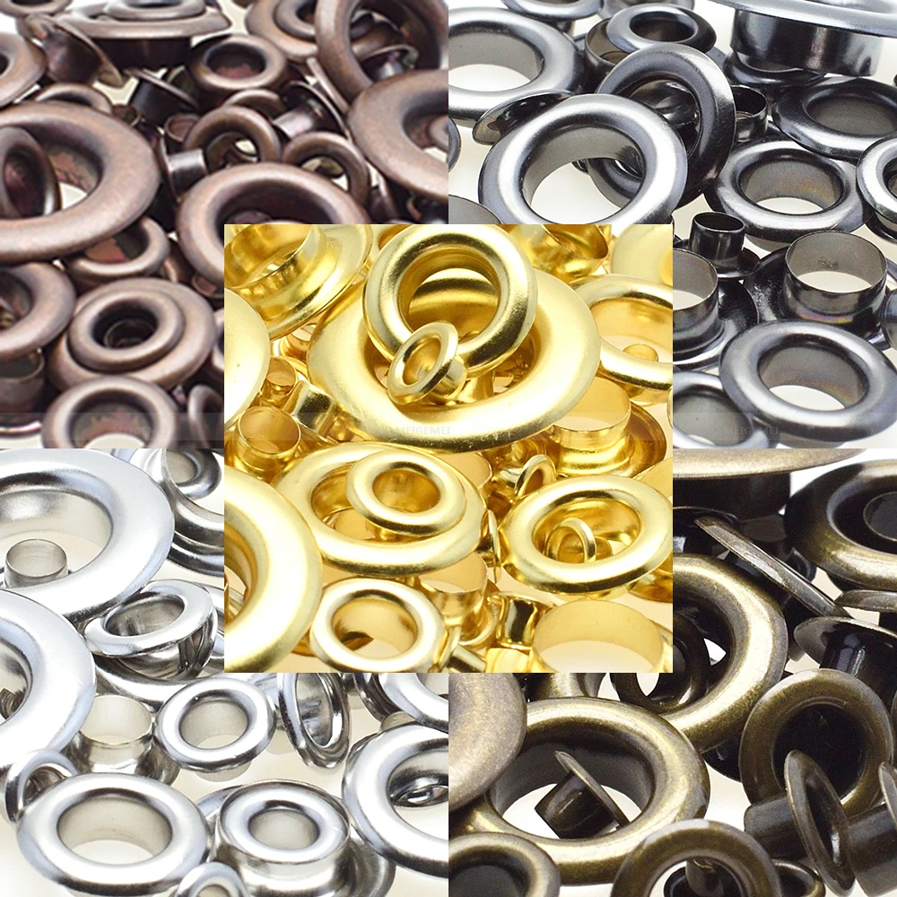 100pcs/pack Metal Eyelets Grommets 6MM 8MM for Leather Craft DIY Scrapbooking Shoes Fashion Practical Accessories