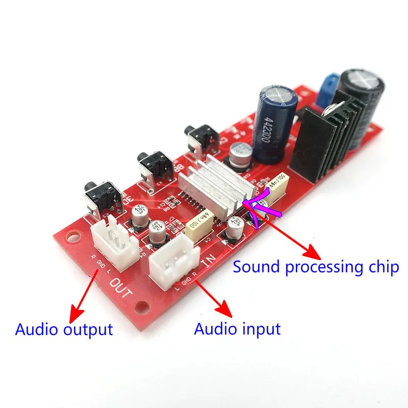 PT2389 DJ Equalizer Tone Preamplifier Board With Enhance Bass 3D Surround effect 2.0 Sound Processing Board 1pcS