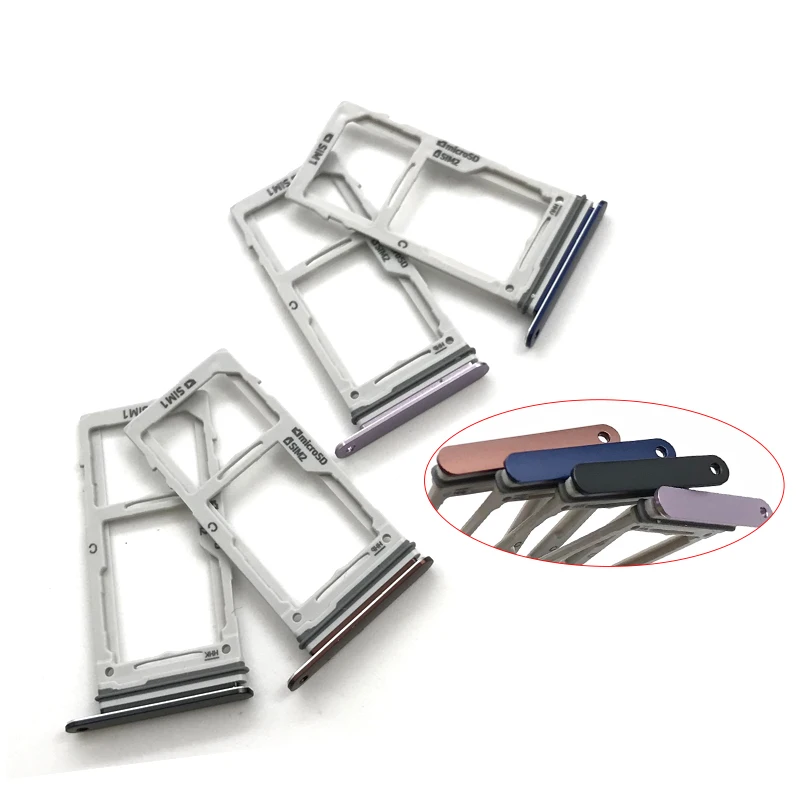 NEW OEM Single Card & Dual Card SIM SD Card Trays For Samsung Note 9 Dual Micro SIM Card Tray Slot Holder SIM Slot With Pin