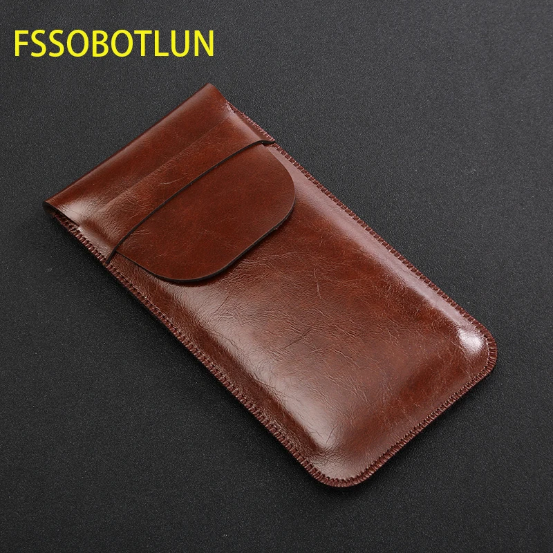 FSSOBOTLUN,For Apple iPhone 14 Plus 13 12 11 pro xs max Microfiber Leather Pouch Sleeve Cover Handmade Full Protective Case Bag