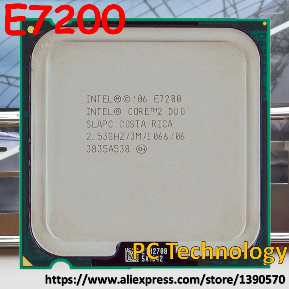 Original Intel Core 2 Duo E7200 CPU 3M Cache, 2.53GHz, 1066MHz  Desktop processor Free shipping ship out within 1day