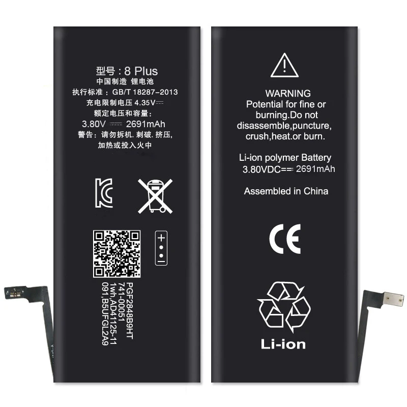 

ISUNOO 5Pcs/Lot 2691mah Mobile Phone internal Replacement Battery For Apple iphone 8P 8Plus with Gift