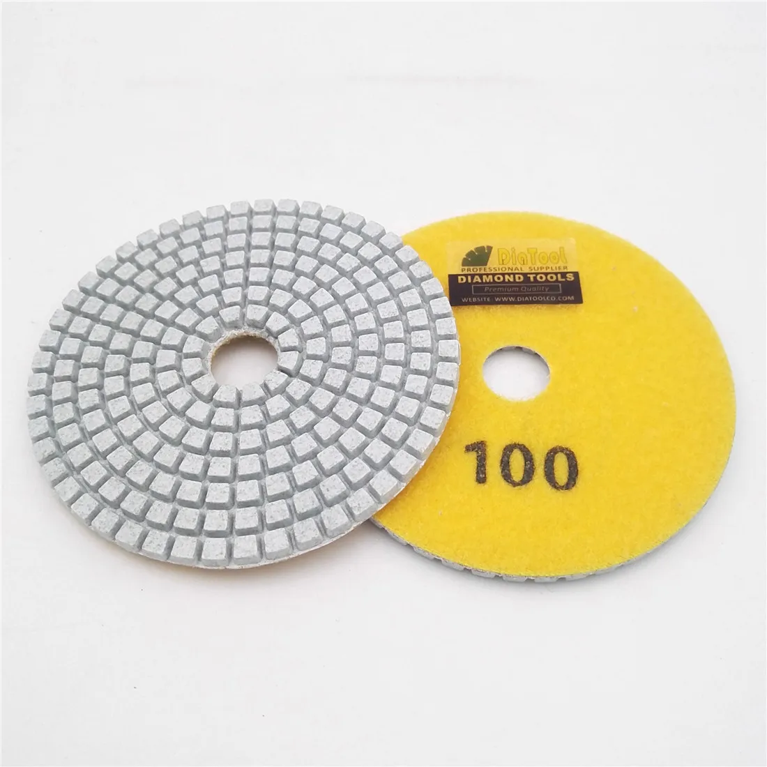 SHDIATOOL 10pcs #100 100mm Diamond Wet Polishing Pads White Resin Bond Sanding Discs 4\