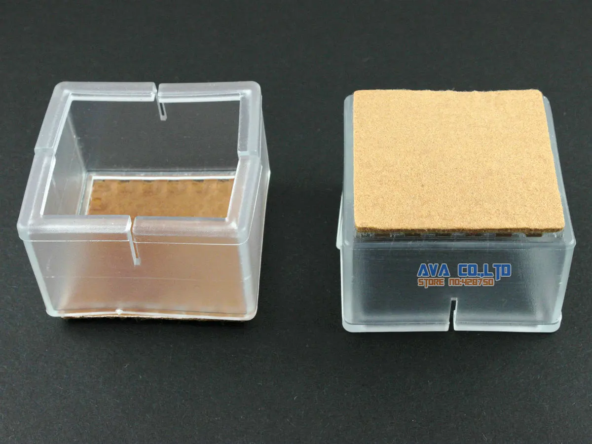 

12 Pcs 40*40mm Chair Leg Cap Rubber Feet Protector Pad Cover Square Felt Base