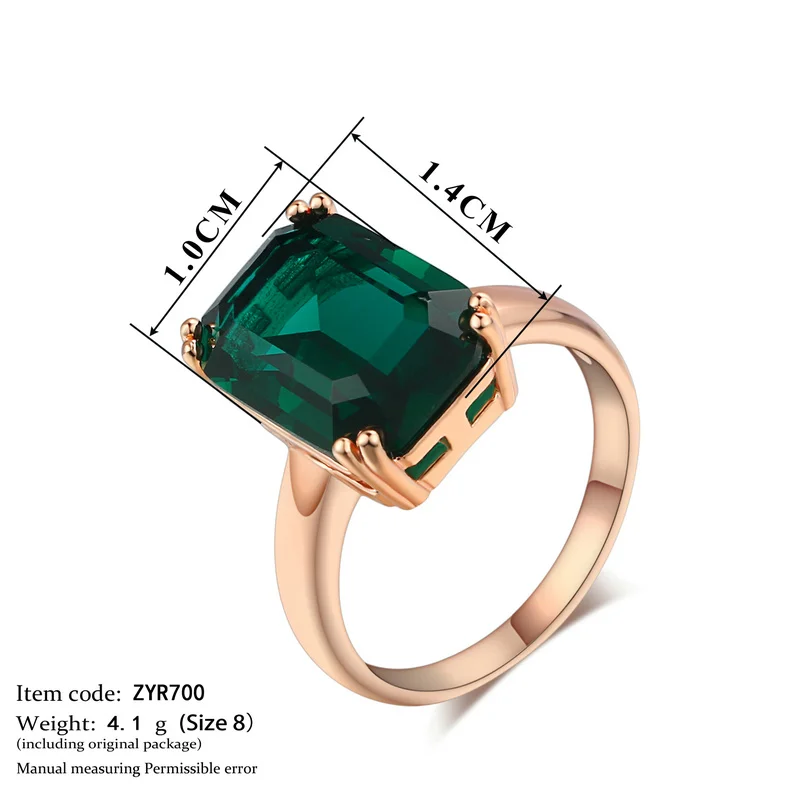 CC Rings For Women Ladies Vintage Bridal Wedding Jewelry Rose Gold Plated Green Stone Drop Shipping Anillos Bijoux CC1241