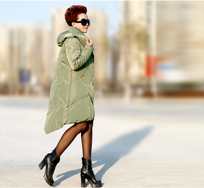 new winter down cotton jacket and long sections loose was thin female coat Hooded A font
