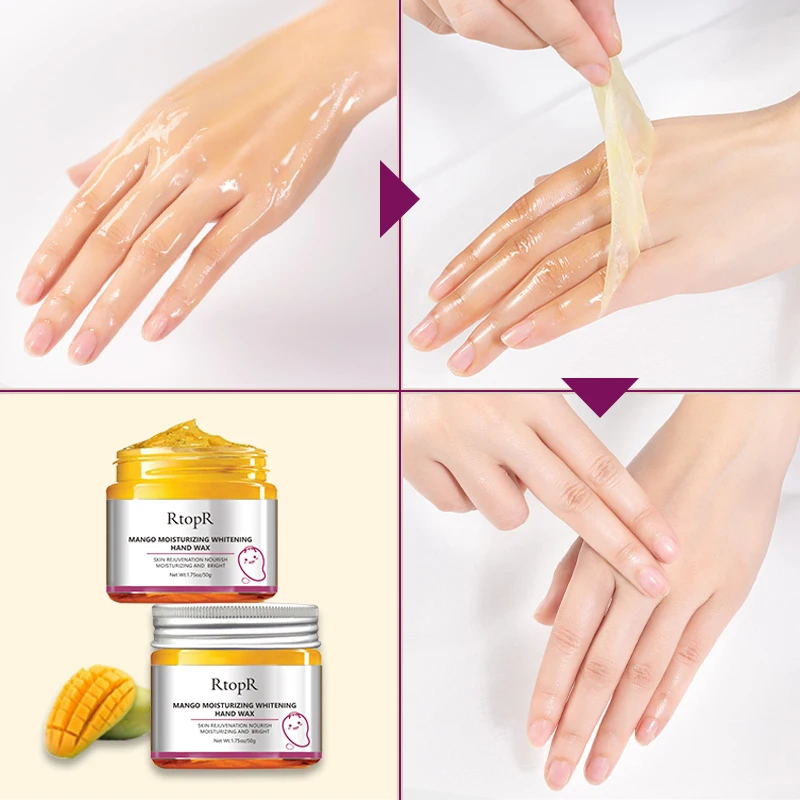Mango-mascarilla hidratante de manos, cera blanqueadora para la piel, repara callos exfoliantes, película antienvejecimiento, crema para la piel de las manos, 50g