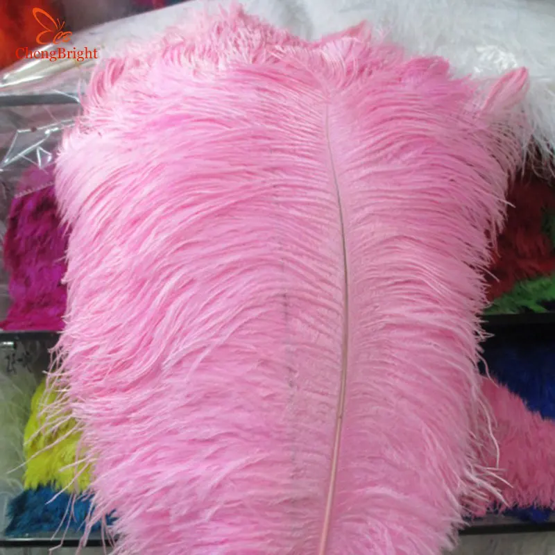 ChengBright 10Pcs/Lot Pink Natural Ostrich Feathers For Crafts 15-75CM Carnival Costumes Party Home Wedding Decorations Plumes