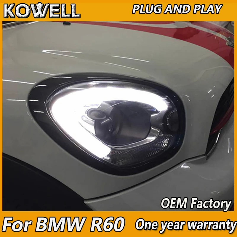 KOWELL Car Styling Head Lamp for Mini Cooper Countryman Headlight 2007-2016 For Mini R60 LED Headlight Xenon Beam