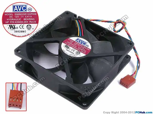 

AVC DS09225R12HP038 Server Cooling Fan DC 12V 0.41A 92x92x25mm 4-wire