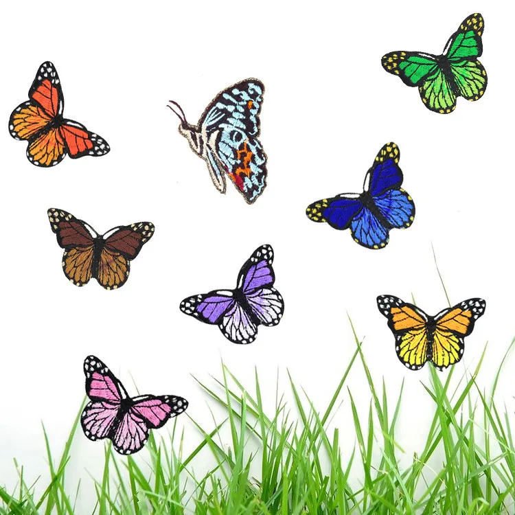 9 pieces/lot  Exquisite Embroidery Color Butterfly Patch Sew On Clothes Applique