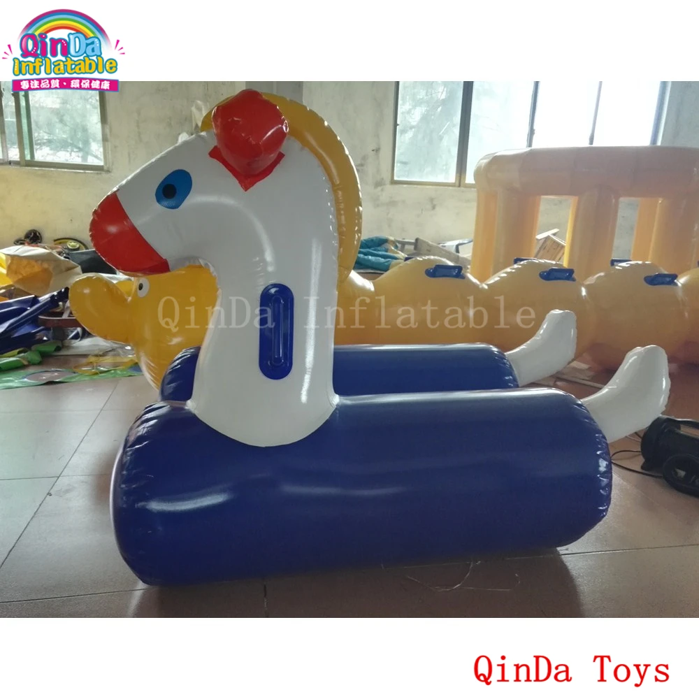 Juguetes de salto de caballo inflable para carreras, 6 piezas de caballo pequeño inflable para niños y adultos