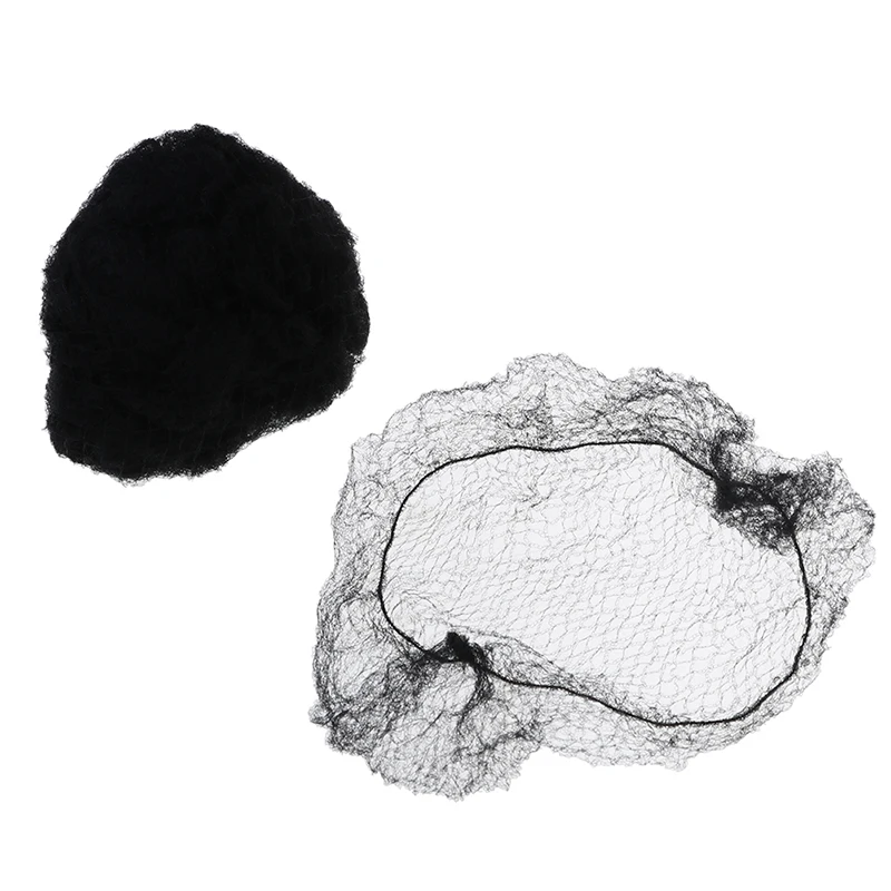 50pcs/100pcs Soft Elastic Lines Hair Net Sample Black Nylon Hairnets Invisible Disposible Wig Cap Net For Hair Styling Wholesale