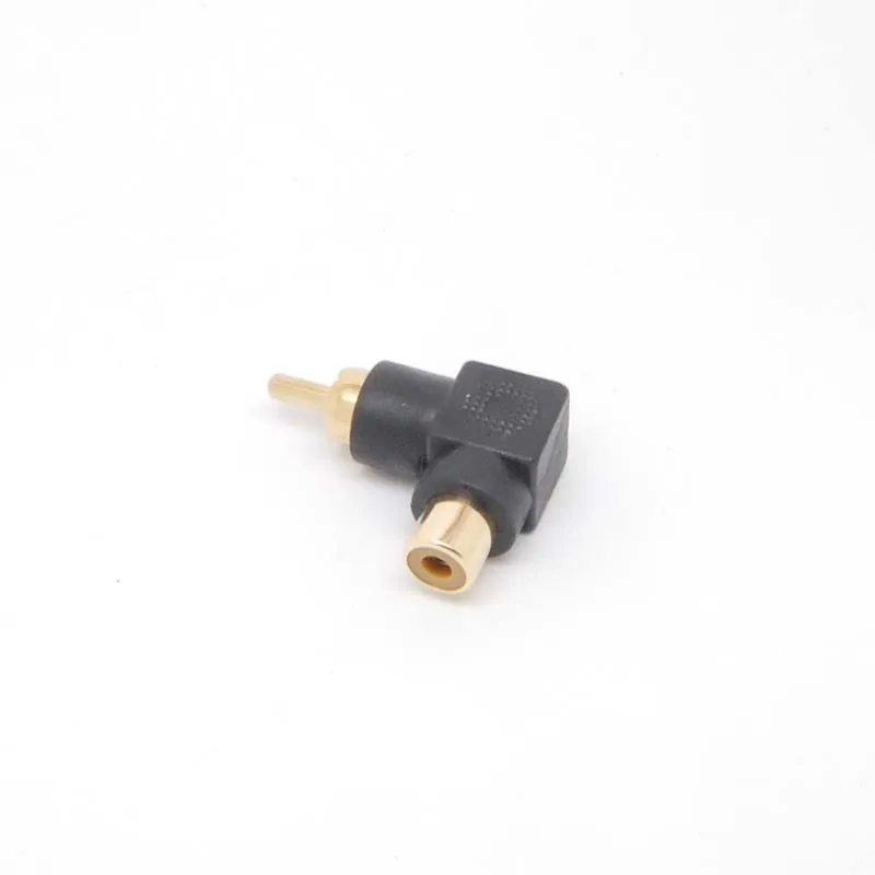 Adaptateur AV analogique femelle/mâle RCA, Angle de 90 degrés, 2 pièces, or, pratique, nouveau