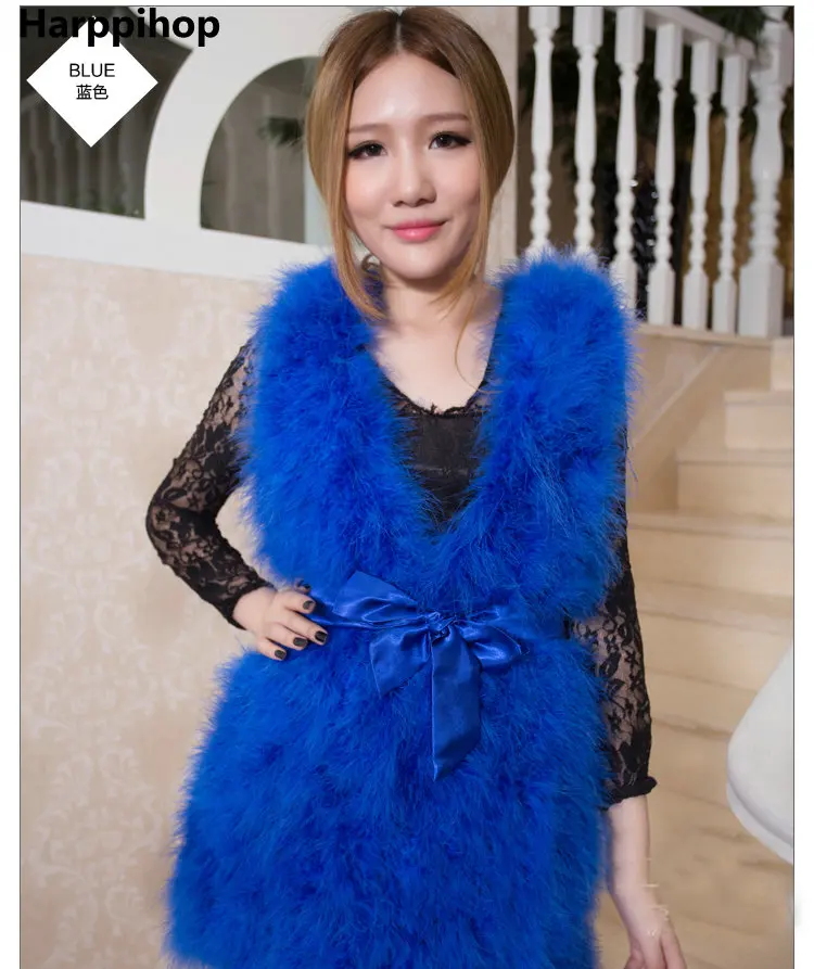 Women Winter encryption 100% natural ostrich feathers turkey feather fur vest vest fur coat Fur Coat