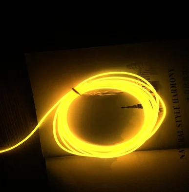5 Mét/lô EL Ánh Sáng Lạnh Huỳnh Quang Vũ Ánh Sáng Dạ Quang Đường Nét Trang Trí Đèn LED Phát Quang Tuyến EL Dòng Huỳnh Quang Dây EL