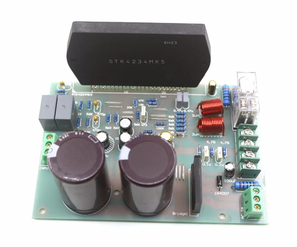 Assembeld STK4234MK5 Power amplifier board + speaker protection 100W*2 L163-92