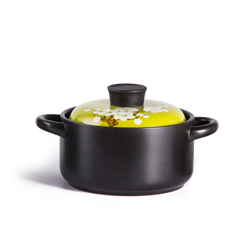 Open flame cooker household  double ear anti scalding ceramic casserole heat-resistant soup pot new product