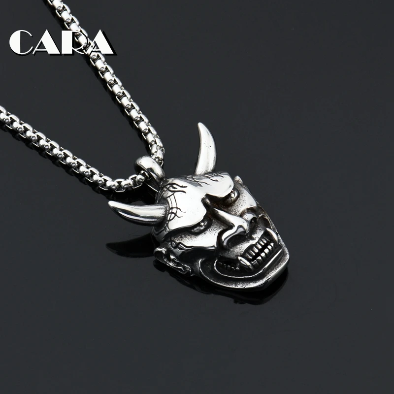 

arrival 316L stainless steel horned devil pendant necklace mens and women good quality hip hop punk necklace jewelry CAGF0445