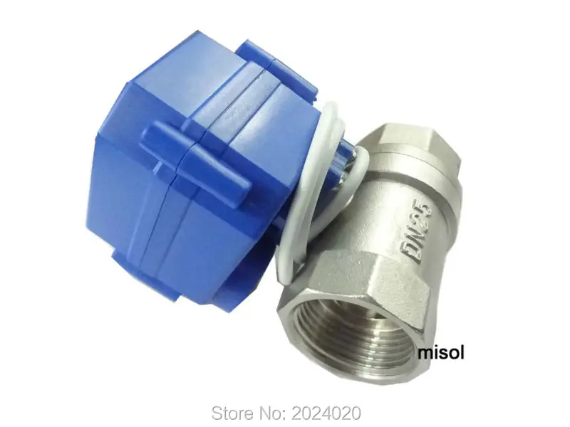 10 pcs motorized ball valve G1" DN25 2 way 12VDC CR04(reduce port), Stainless steel, electrical valve