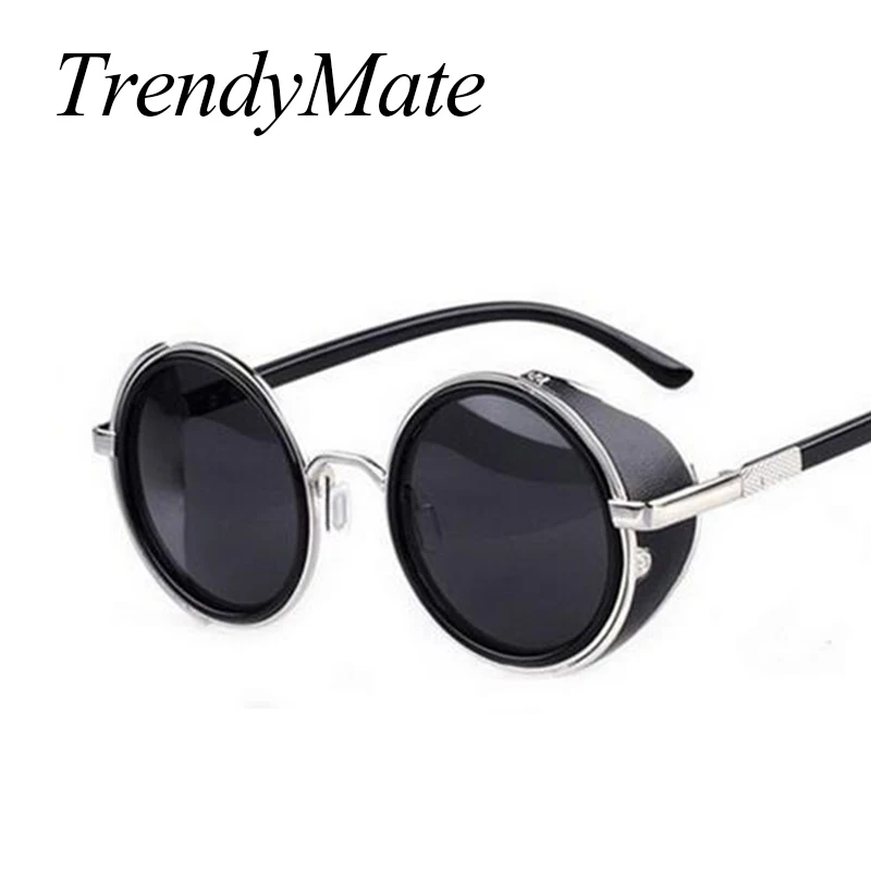 

Steampunk Sunglasses Women Round Glasses Goggles Men Side Visor Circle Lens Unisex Vintage Retro Style Punk Oculos De Sol M027