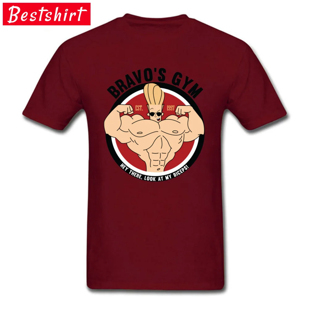 Johnny Bravo Bodybuilding Exercise Funny Tshirt Videogame Muscle Nice Shade Newest Design Comic Boy T Shirts 100% Cotton